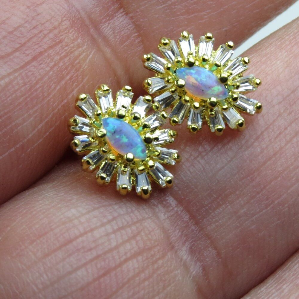 $130 18k. Opal Studs Hand Made